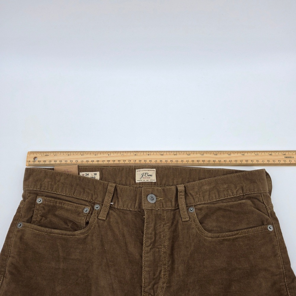 J.Crew 250 Slim Tapered Stretch Corduroy Pants Brown 34x30 NWT - Picture 5 of 8